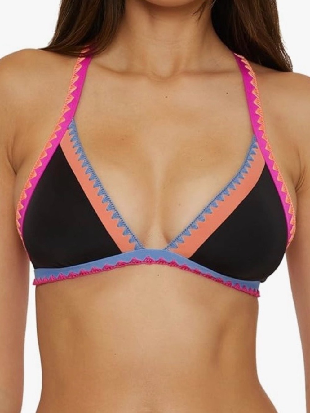 Lucky Brand Avila Halter Black Bikini Top